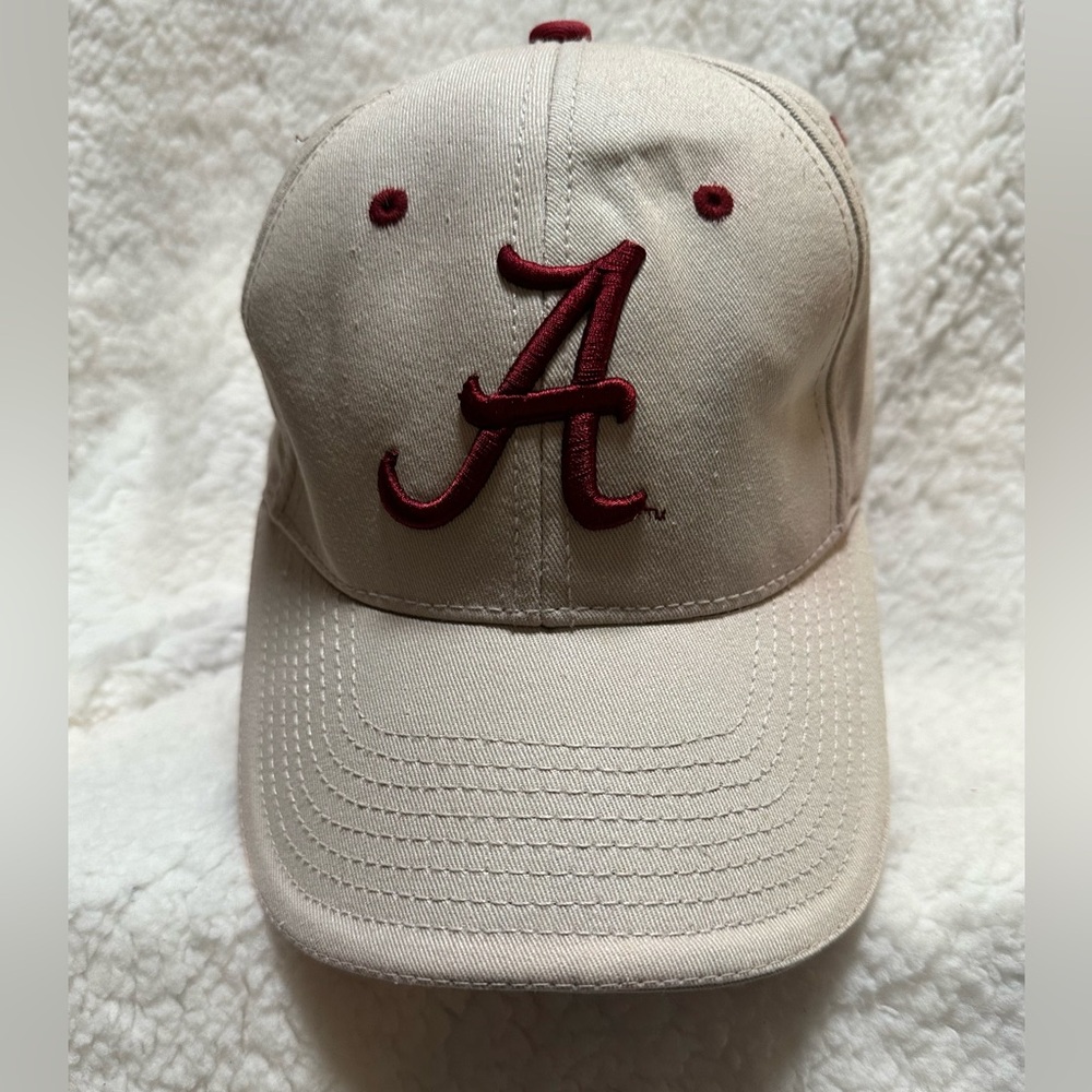 Alabama Crimson Tide The Game Headwear Beige/ Red Script A Adjustable Strap